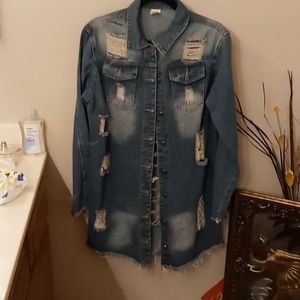 Jean jacket and romper shorts